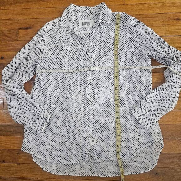 Grayson Linen Shirt Top Womens 4 Long Sleeve Button Up - Picture 6 of 9